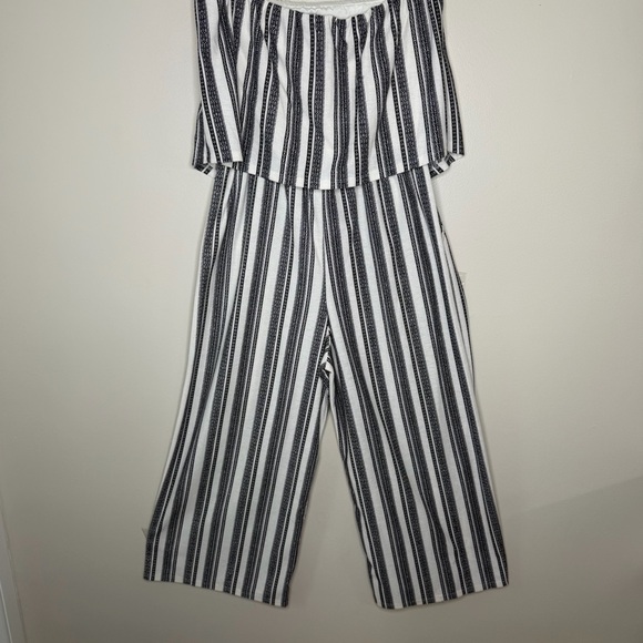 Gypsies & Moondust Black and White Strapless Jumpsuit with Pockets Size Large - Picture 14 of 15